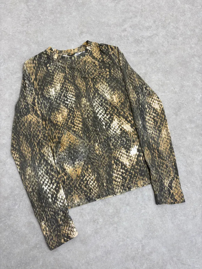 2000s Cavalli Snakeskin Print Longsleeves T-Shirt YoYwXgo 3