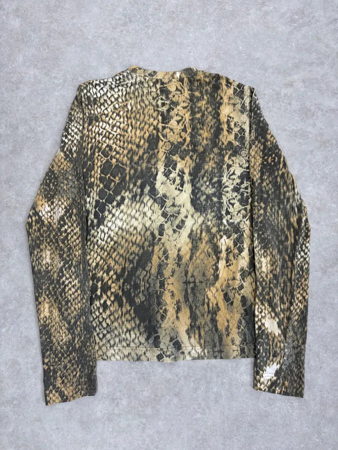 2000s Cavalli Snakeskin Print Longsleeves T-Shirt YoYwXgo 5