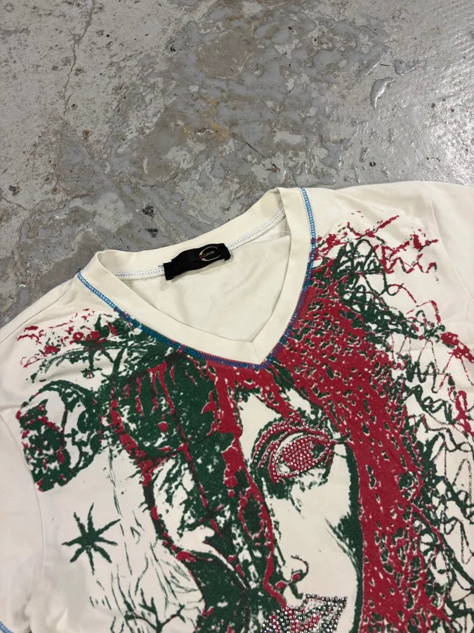 2000s Cavalli Steroid Roots White T-Shirt dOphgDl 4
