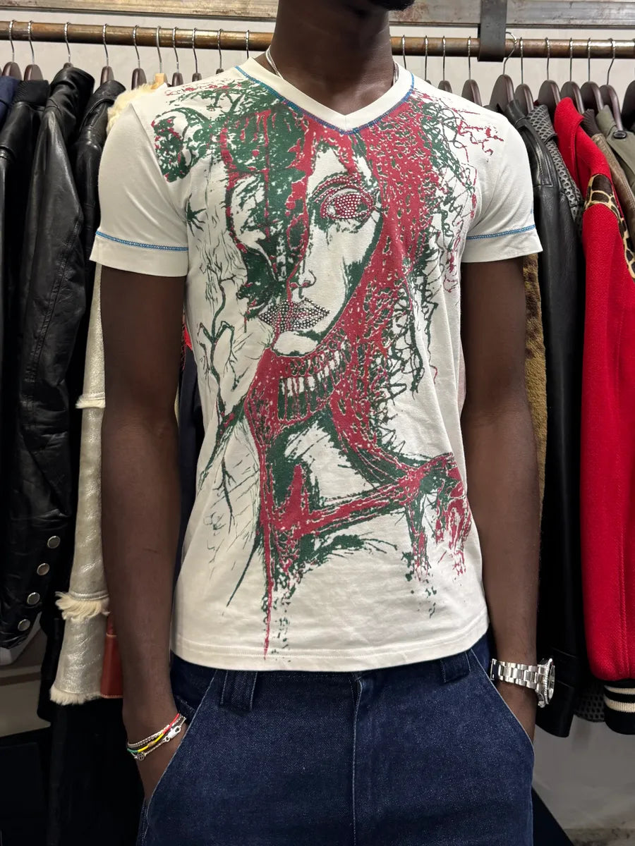 2000s Cavalli Steroid Roots White T-Shirt dOphgDl 1