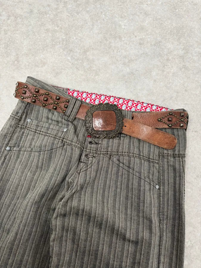 2000s Cavalli Studded Brown Leather Belt GHWyWCd 1