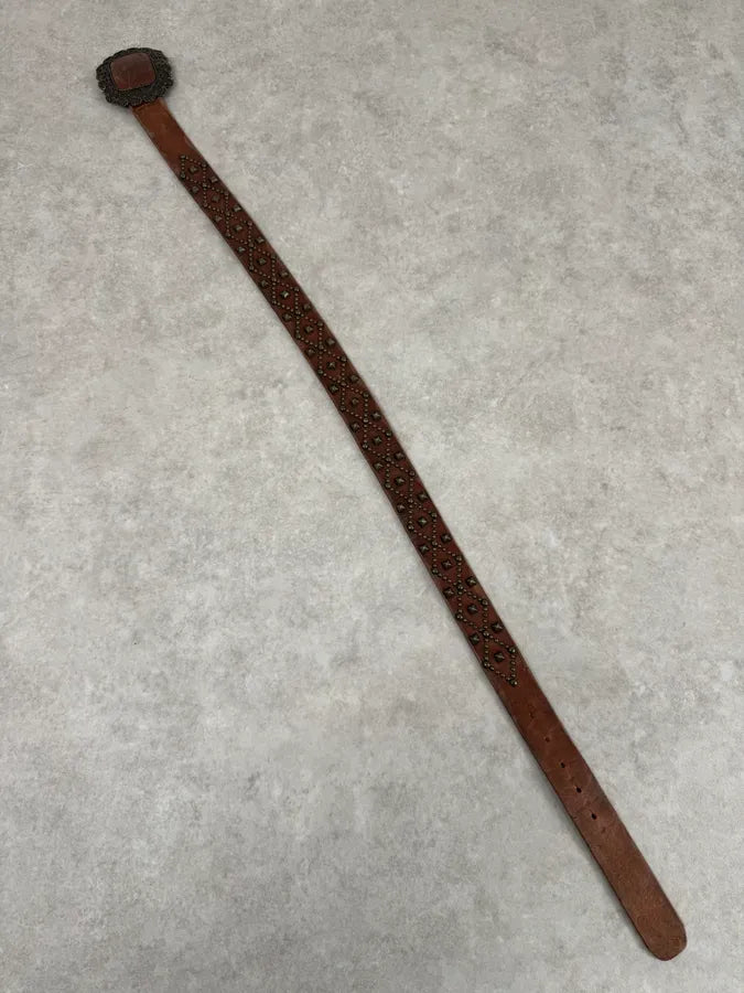 2000s Cavalli Studded Brown Leather Belt GHWyWCd 6