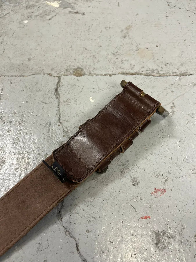 2000s Cavalli Studded Leather Brown Belt EcdOour 7