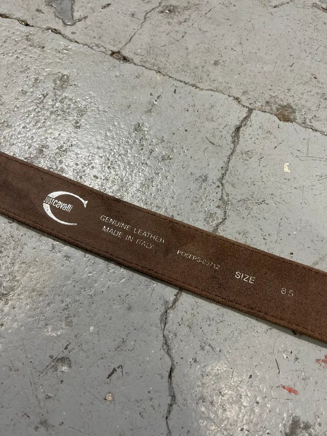 2000s Cavalli Studded Leather Brown Belt EcdOour 9