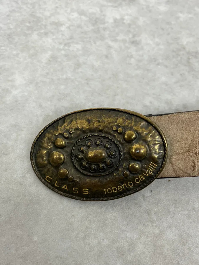 2000s Cavalli Suede Leather Crocodile Effet Belt msUeRMM 4