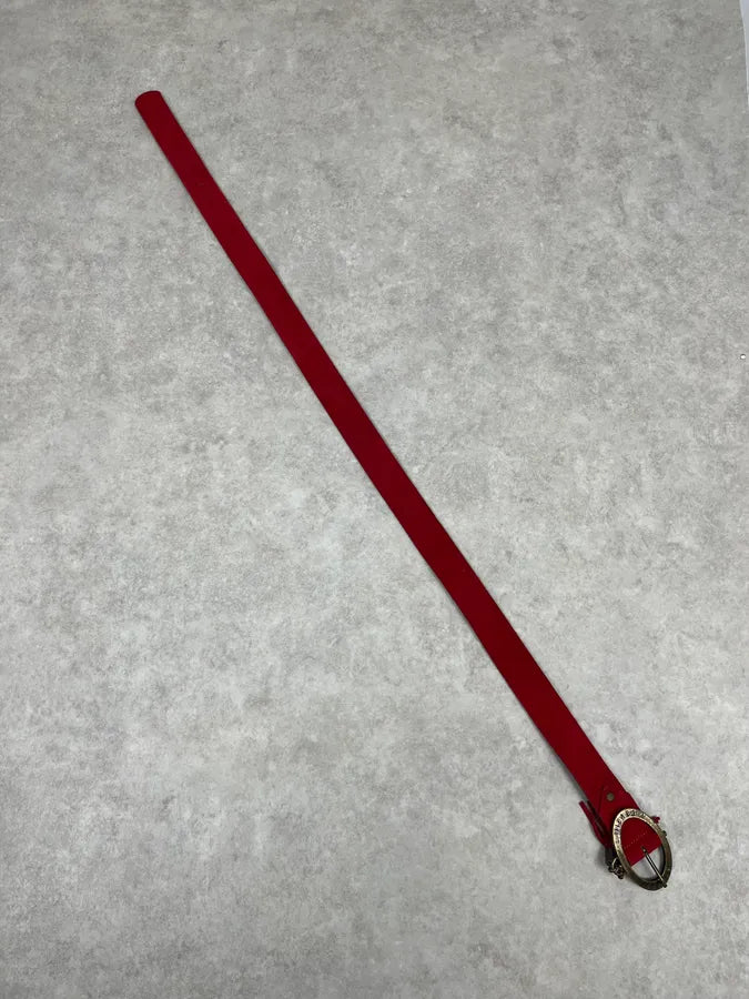 2000s Cavalli Suede Red Leather Belt kZvQOXp 3