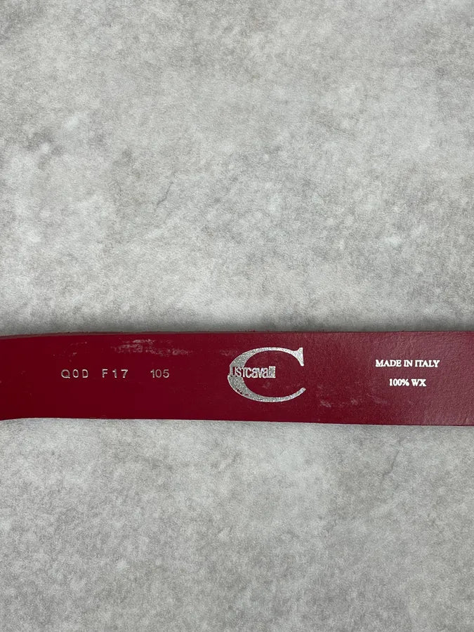 2000s Cavalli Suede Red Leather Belt kZvQOXp 4