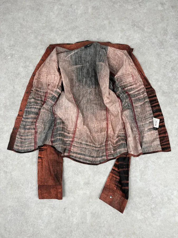 SS2004 Cavalli Sunset Copper Overprint Shirt IdEeQck 7