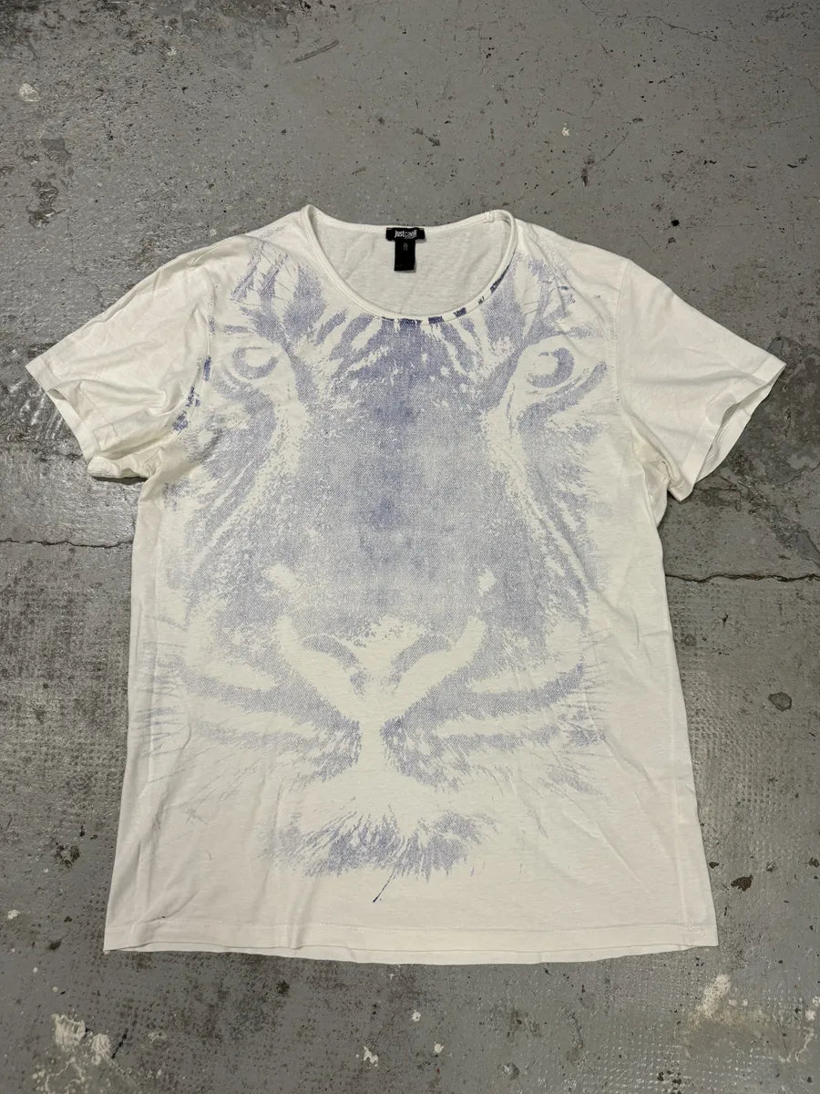 2000s Cavalli Tiger White T-Shirt tTLMluA 0