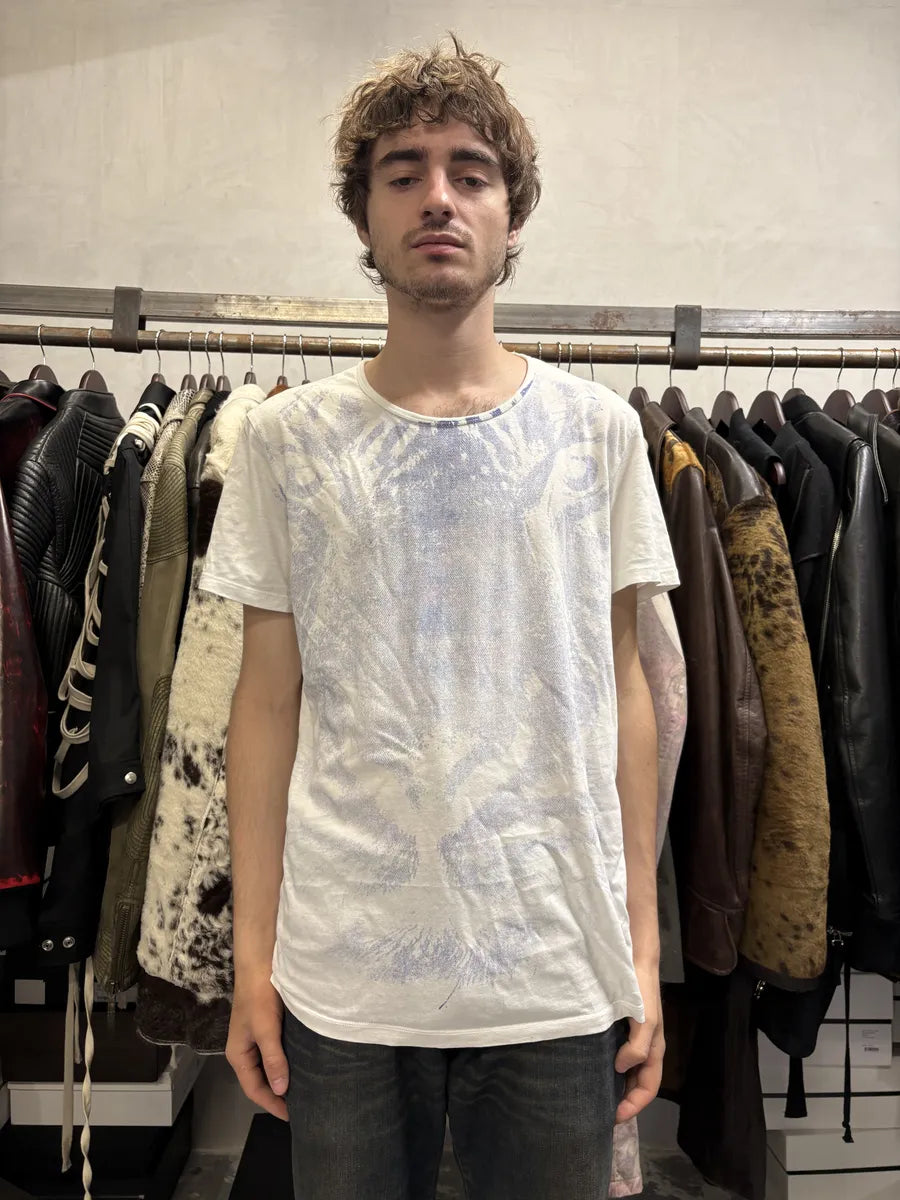 2000s Cavalli Tiger White T-Shirt tTLMluA 1