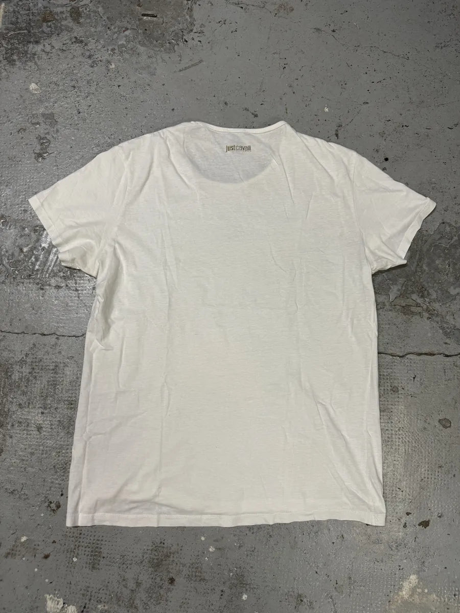 2000s Cavalli Tiger White T-Shirt tTLMluA 3