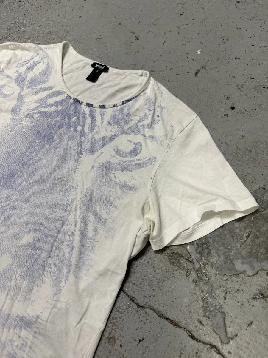 2000s Cavalli Tiger White T-Shirt tTLMluA 6