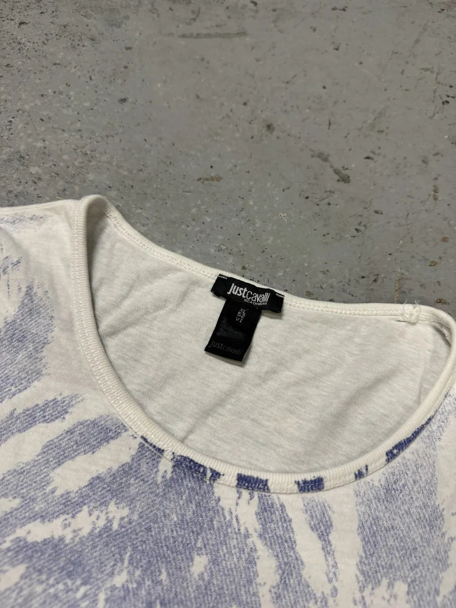 2000s Cavalli Tiger White T-Shirt tTLMluA 8