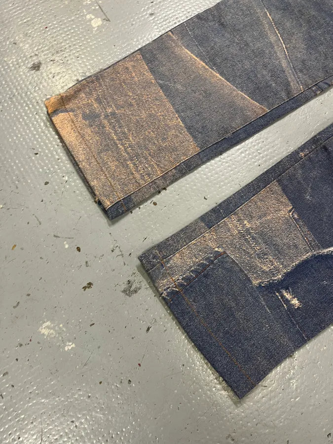 2000s Cavalli Trompe L’Œil Denim Effect Pants epqnAAH 6