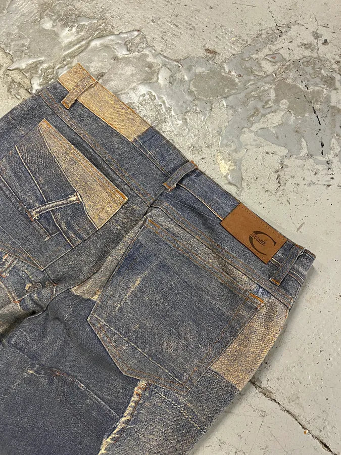 2000s Cavalli Trompe L’Œil Denim Effect Pants epqnAAH 8
