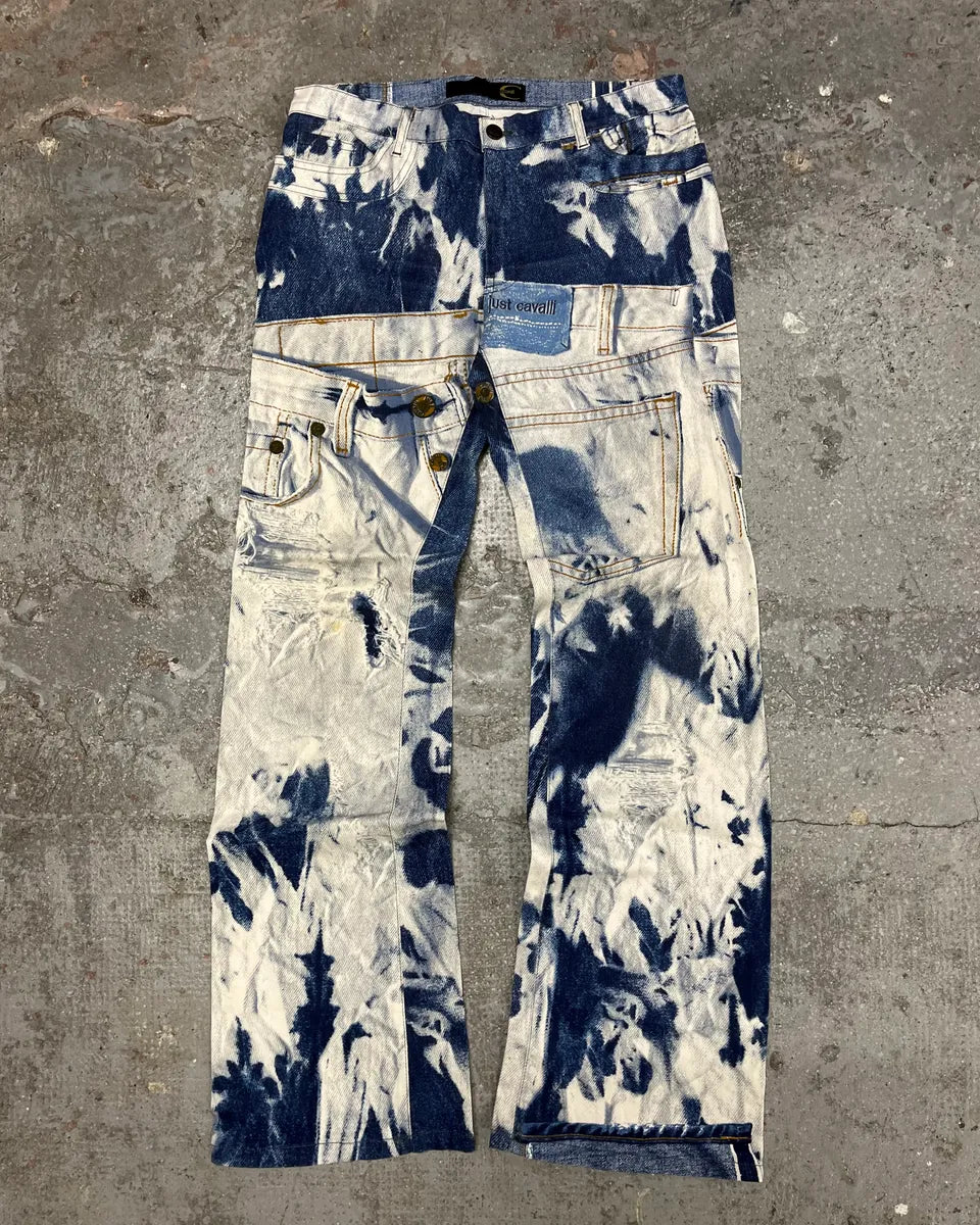 2000s Cavalli Trompe L’oeil Denim Pants (S) 0