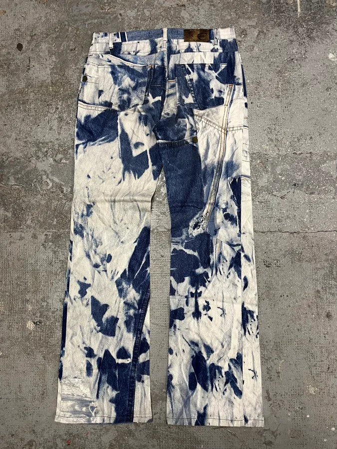 2000s Cavalli Trompe L’oeil Denim Pants (S) 3