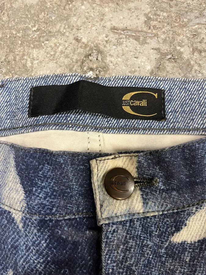 2000s Cavalli Trompe L’oeil Denim Pants (S) 4