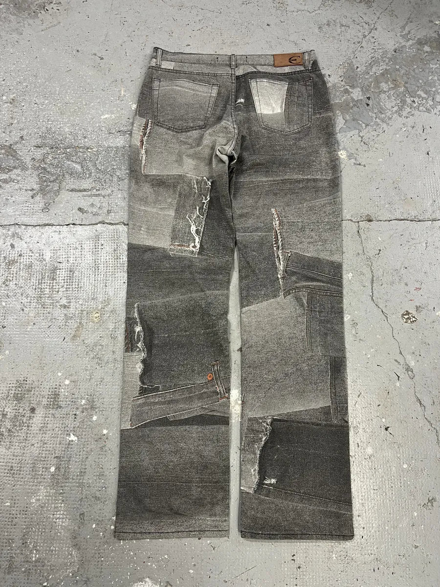 2000s Cavalli Trompe LOeil Grey Denim Pockets Pants (M) QiKBAyy 2