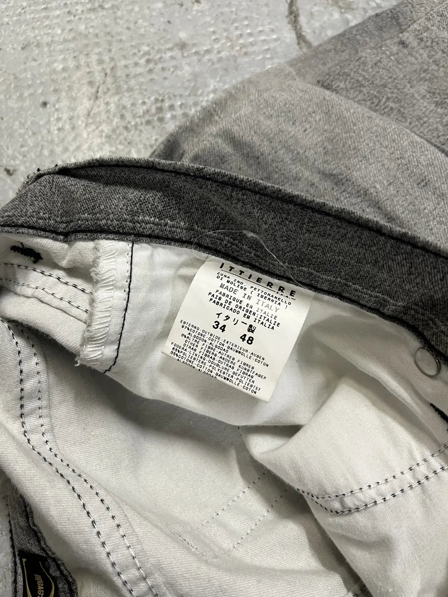 2000s Cavalli Trompe LOeil Grey Denim Pockets Pants (M) QiKBAyy 5