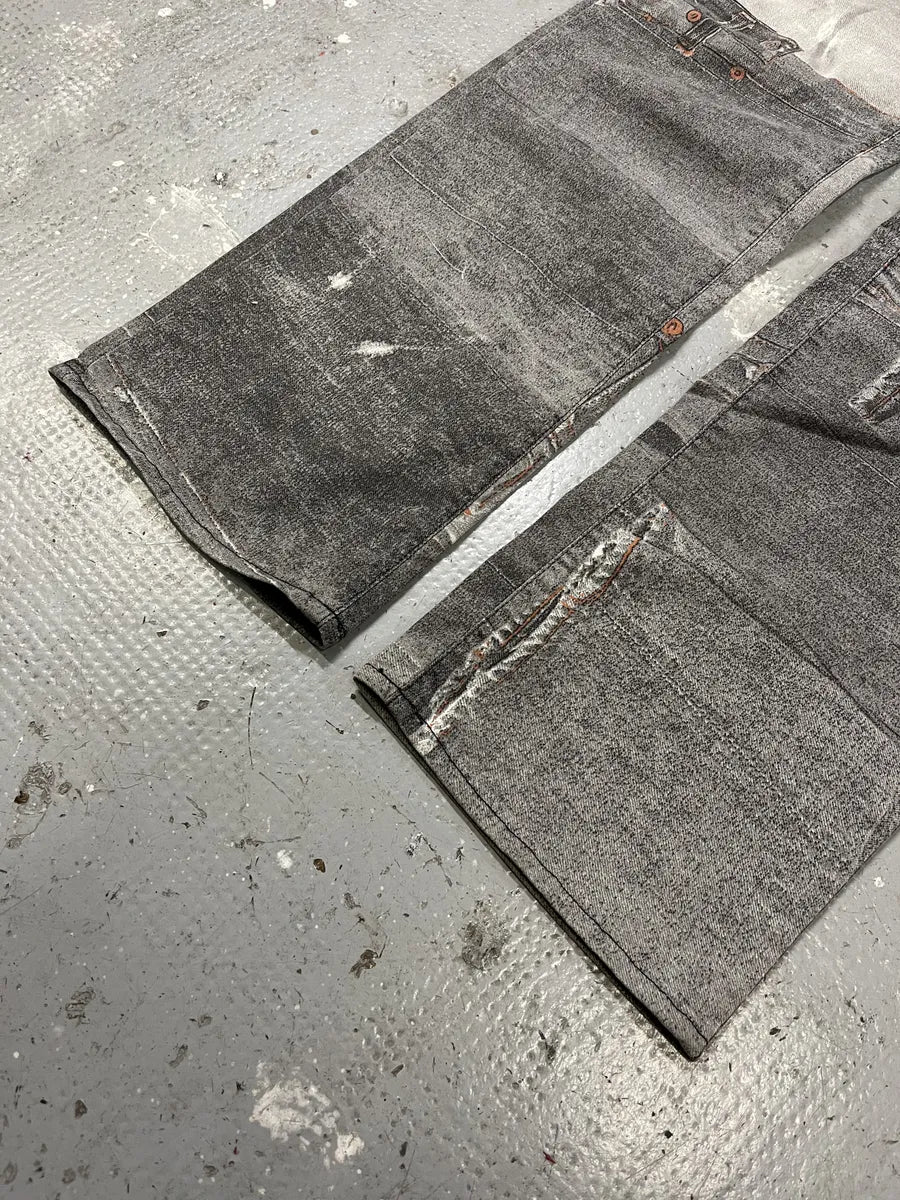 2000s Cavalli Trompe LOeil Grey Denim Pockets Pants (M) QiKBAyy 6