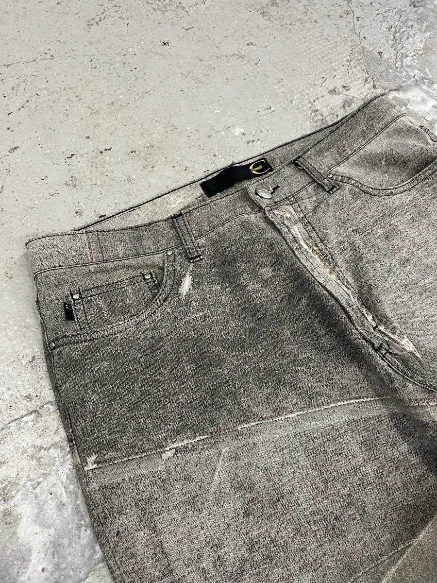 2000s Cavalli Trompe LOeil Grey Denim Pockets Pants (M) QiKBAyy 7