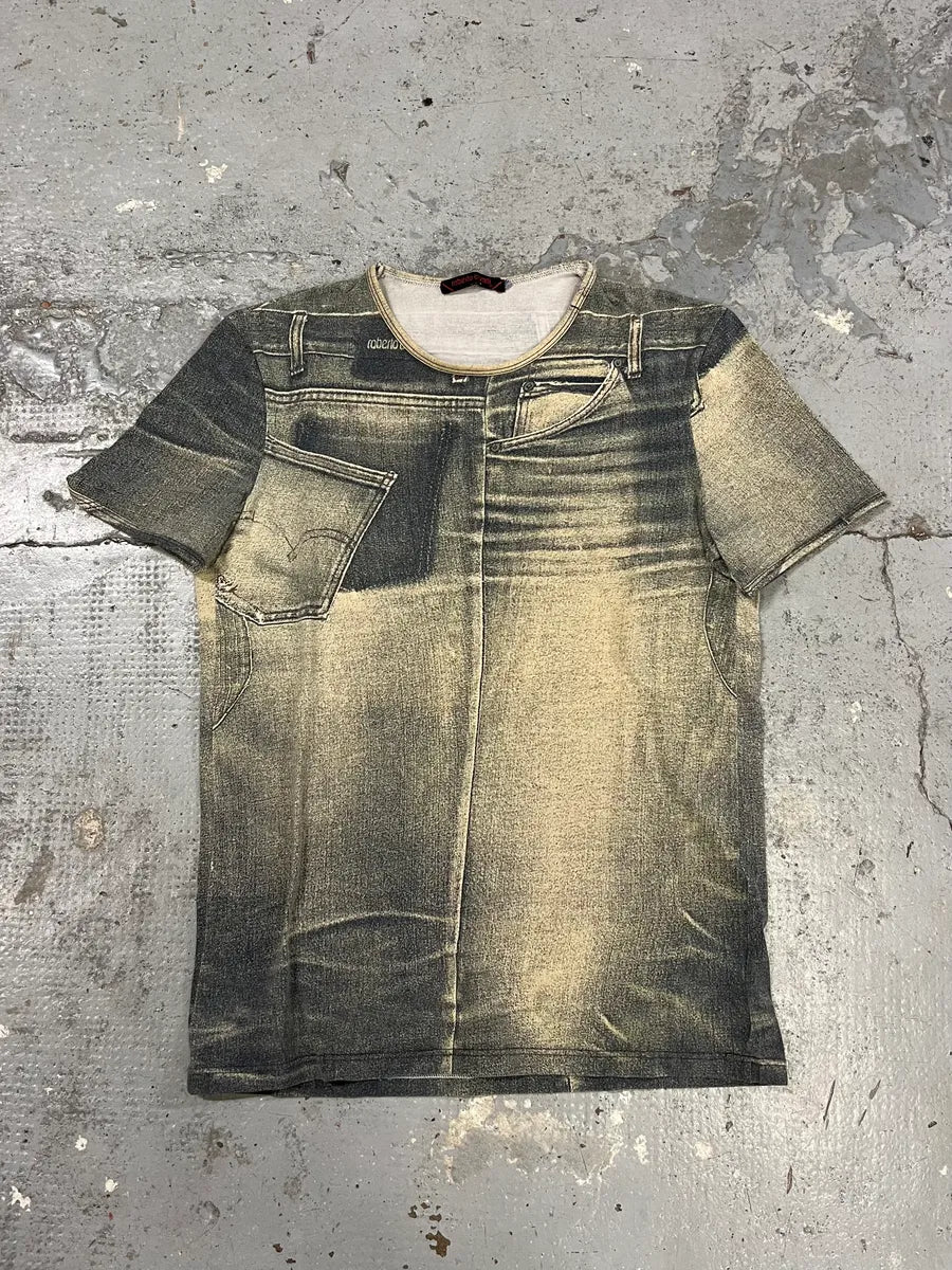2000s Cavalli Trompe L’Oeil Grey T-Shirt ZfgHFVS 2