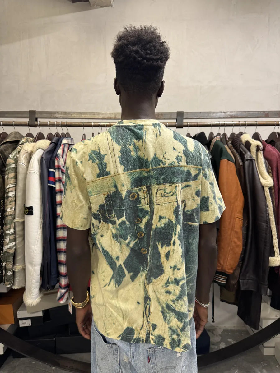 2000s Cavalli Trompe L’oeil White & Green T-Shirt NutDCUK 1