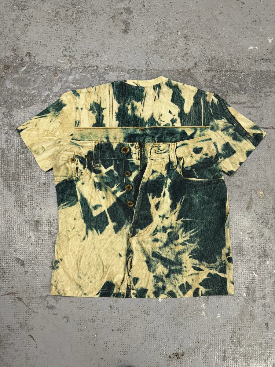 2000s Cavalli Trompe L’oeil White & Green T-Shirt NutDCUK 3