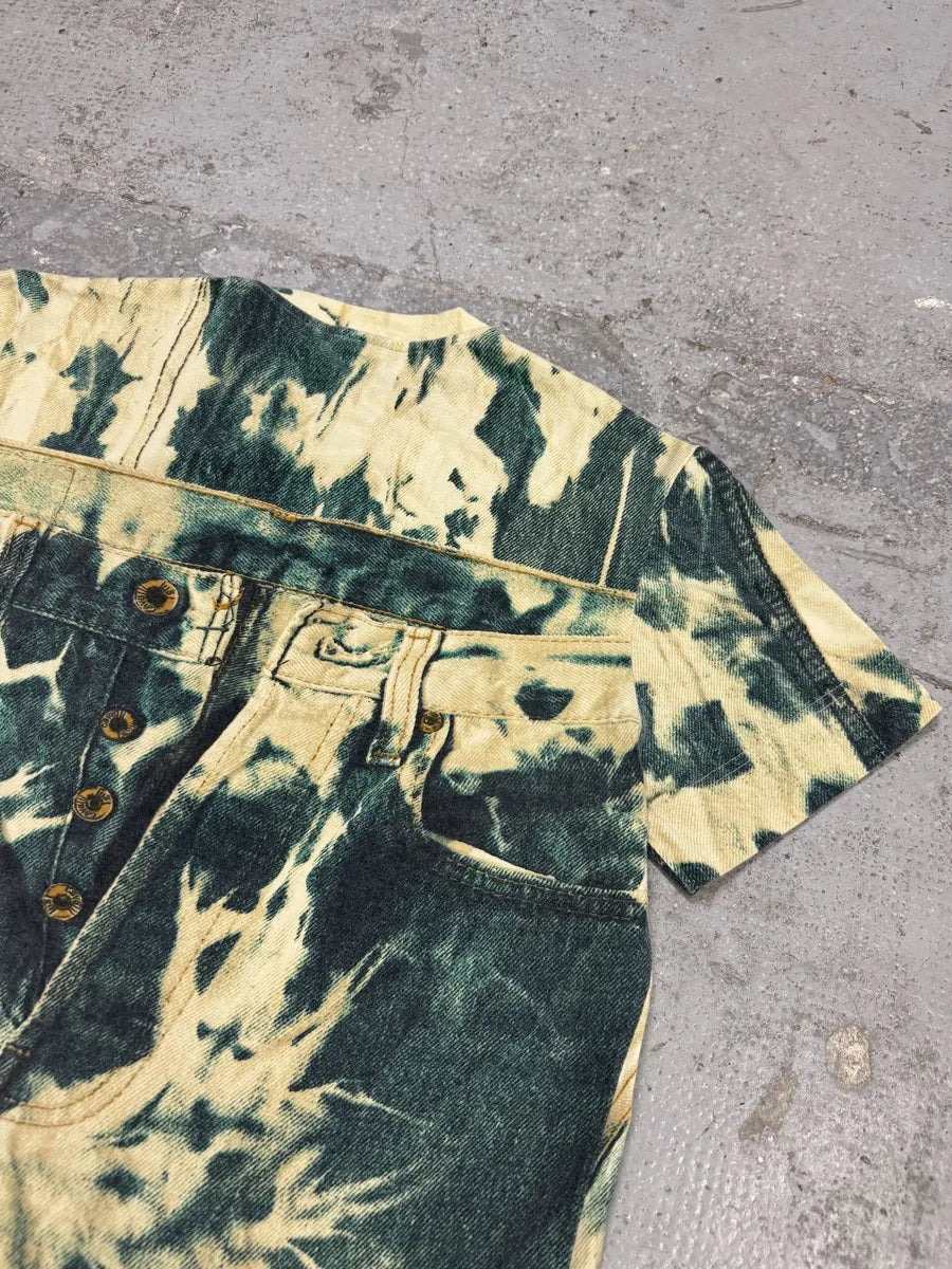 2000s Cavalli Trompe L’oeil White & Green T-Shirt NutDCUK 4