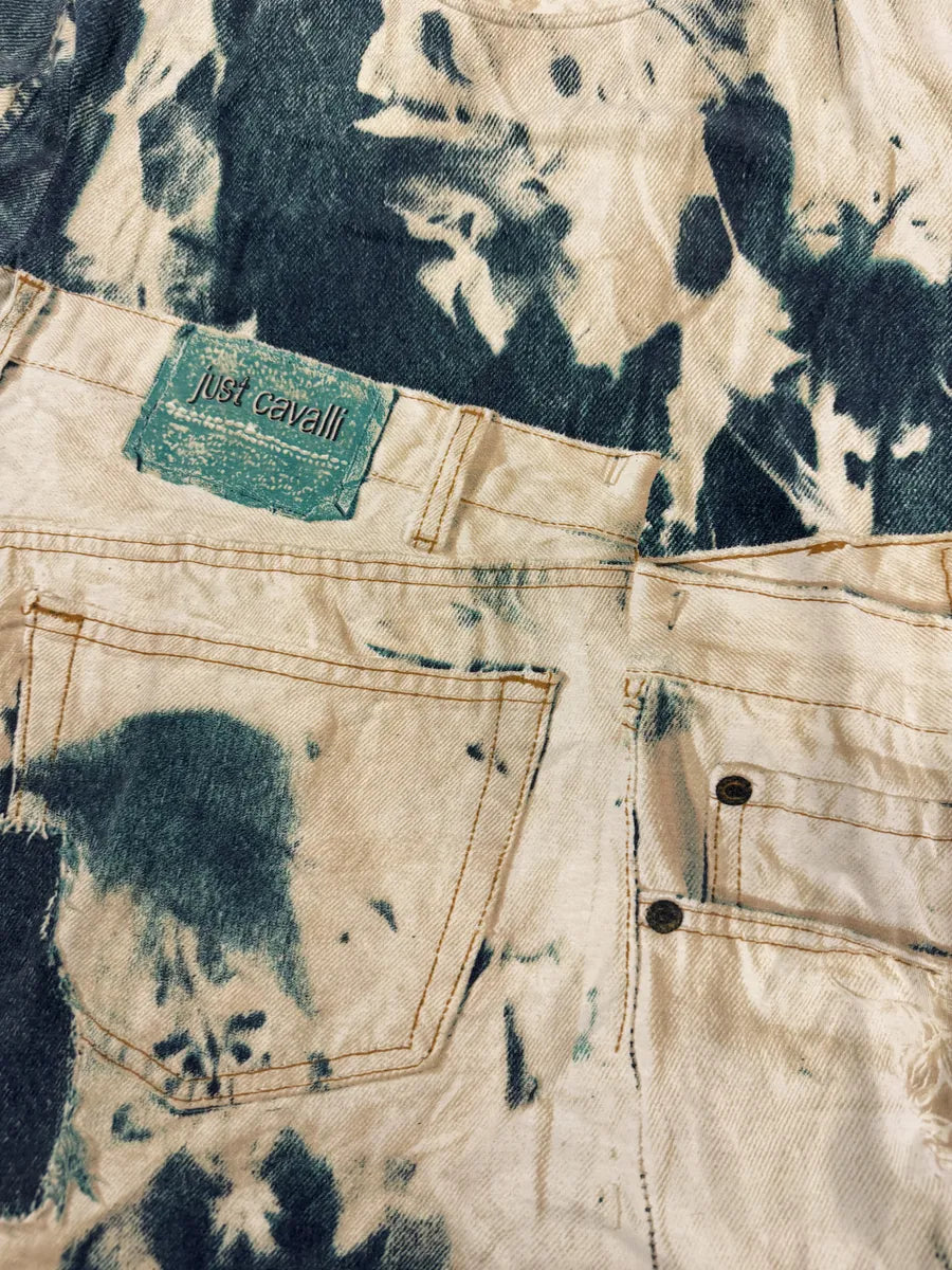 2000s Cavalli Trompe L’oeil White & Green T-Shirt NutDCUK 8