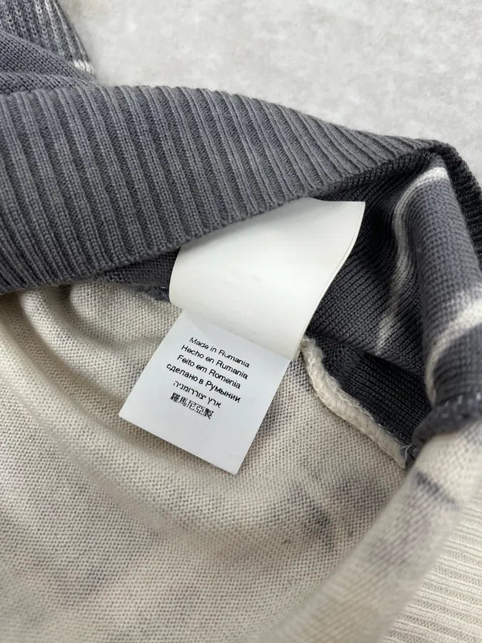 2000s Cavalli Two Tone Grey & Cream Abstract Turtleneck EnZJQRC 9