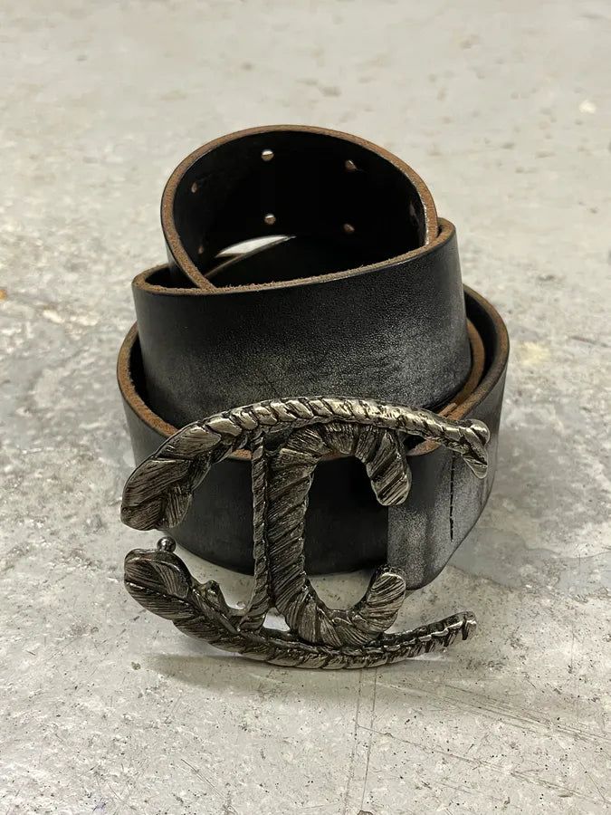 2000s Cavalli Two Tones Black & Silver Leather Belt HhanIdJ 1