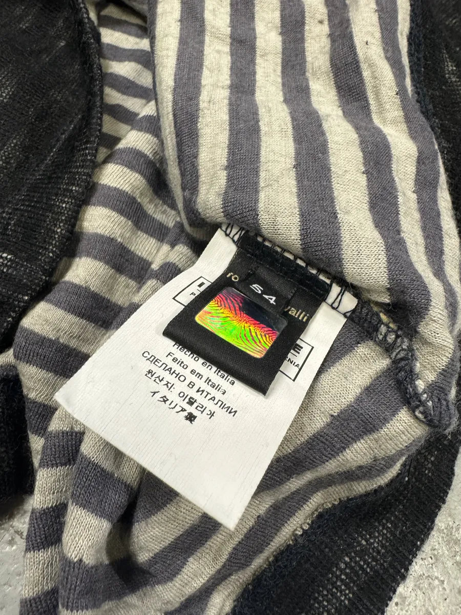 2000s Cavalli V Neck Anthracite Wool Striped Sweater tgDqabx 8