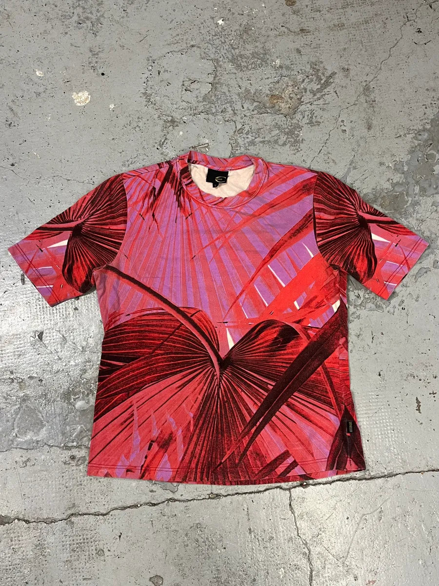 2000s Cavalli Vegetation Pink T-Shirt zQdsWmn 0