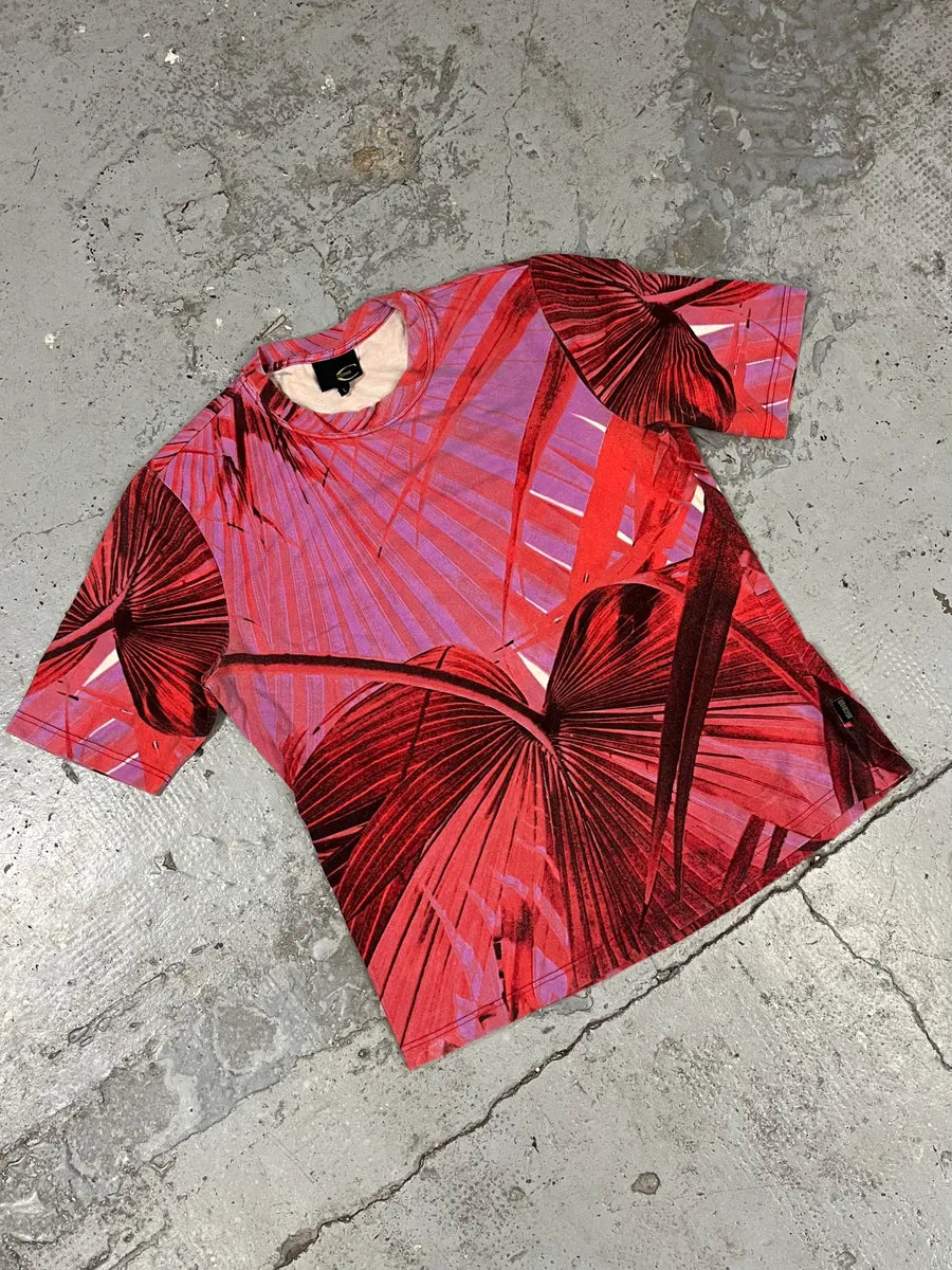 2000s Cavalli Vegetation Pink T-Shirt zQdsWmn 1