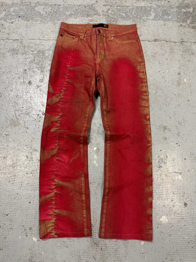 2000s Cavalli Vibrant Golden Aura Pink Pants MDIoSgu 0