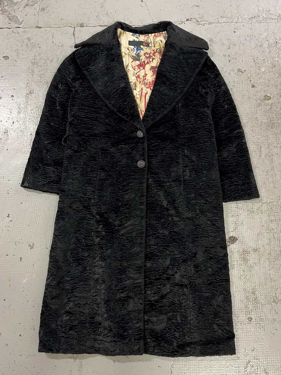 2000s Cavalli Wavy Fake Fur Black Coat ppnyxbE 3