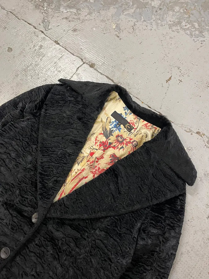 2000s Cavalli Wavy Fake Fur Black Coat ppnyxbE 4
