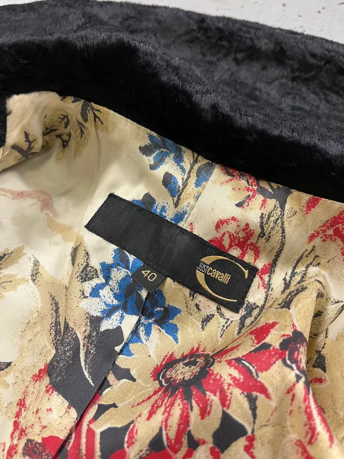 2000s Cavalli Wavy Fake Fur Black Coat ppnyxbE 8