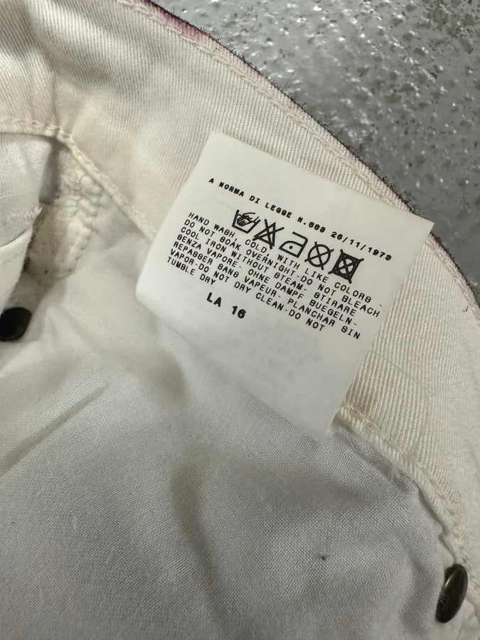 2000s Cavalli Waxed Burgundy Overprint Pants itjygCk 10