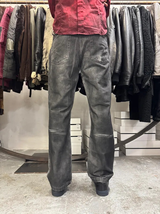 2000s Cavalli Waxed Overprint Faded Grey Pants fIMpRDG 3