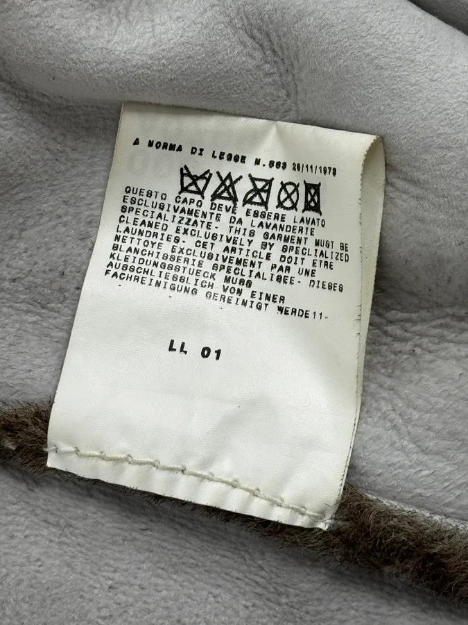 2000s Cavalli White & Brown Faux Fur Cow Effect Leather Trench Coat WaLkTEF 13