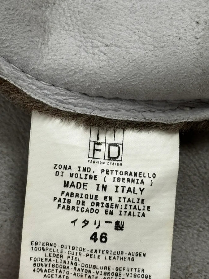 2000s Cavalli White & Brown Faux Fur Cow Effect Leather Trench Coat WaLkTEF 12