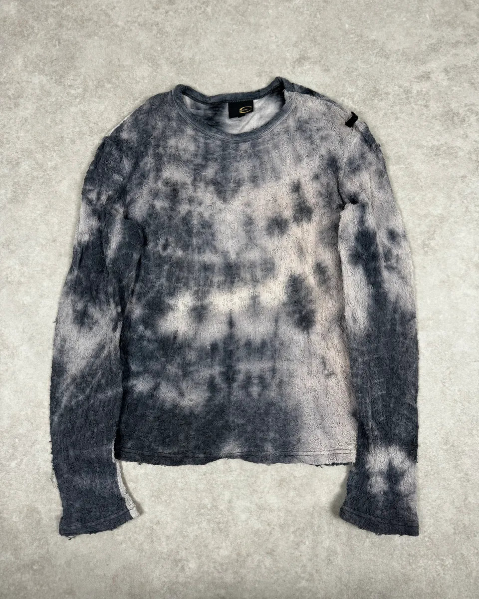 2000s Cavalli White & Grey Distressed Light Sweater iKJluYP 0