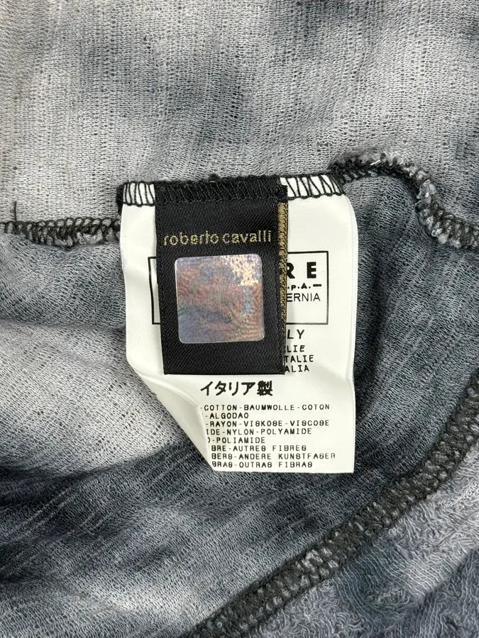 2000s Cavalli White & Grey Distressed Light Sweater iKJluYP 9