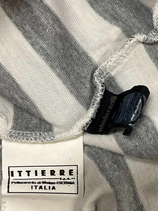 2000s Cavalli White & Grey Dragon Striped T-Shirt slzqbAM 7