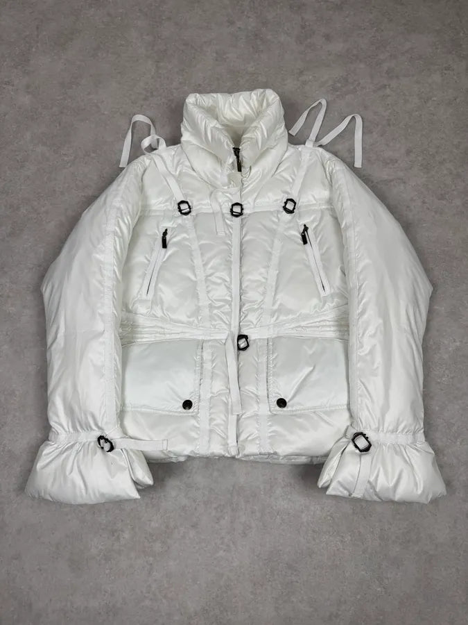 2000s Cavalli White Harness Bondage Puffer Jacket UBpjXvZ 0