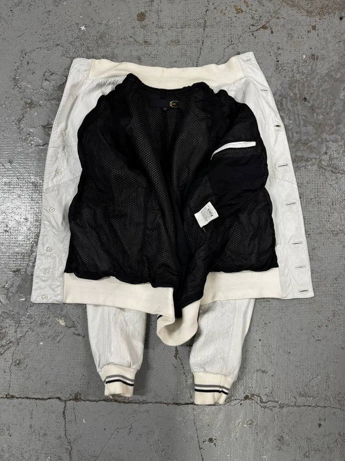 2000s Cavalli White Buttoned Leather Jacket lIgENOj 6