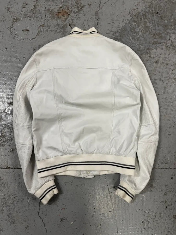 2000s Cavalli White Buttoned Leather Jacket lIgENOj 3